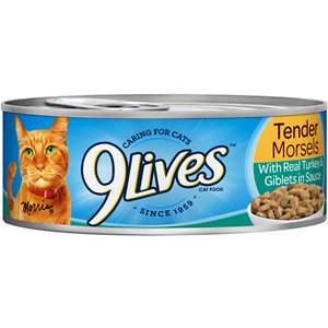 9 Lives Tender Morsels with Real Turkey & Giblets in Sauce Canned Cat Food