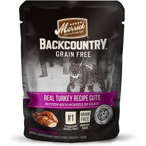 Merrick Backcountry Grain-Free Morsels in Gravy Real Turkey Recipe Cuts Cat Food Pouches