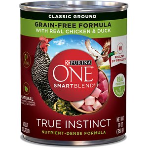 Purina ONE SmartBlend Grain-Free True Instinct Classic Ground with Real Chicken & Duck Canned Dog Food