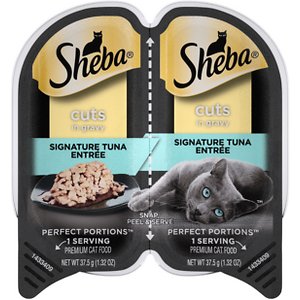 Sheba Perfect Portions Grain-Free Signature Tuna Cuts in Gravy Entree Cat Food Trays