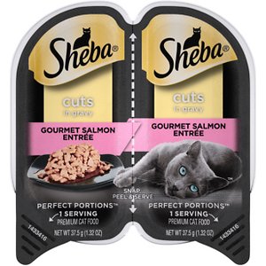 Sheba Perfect Portions Grain-Free Gourmet Salmon Cuts in Gravy Entree Cat Food Trays