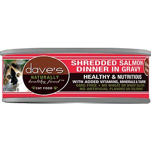 Dave's Pet Food Naturally Healthy Grain-Free Shredded Salmon Dinner in Gravy Canned Cat Food
