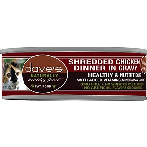 Dave's Pet Food Naturally Healthy Grain-Free Shredded Chicken Dinner in Gravy Canned Cat Food