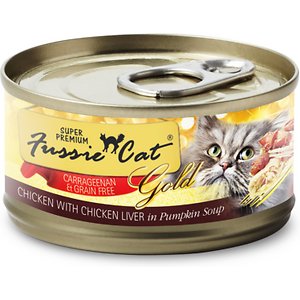 Image of Fussie Cat Super Premium Chicken with Chicken Liver Formula in Pumpkin Soup Grain-Free Canned Cat Food