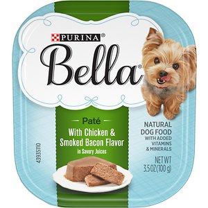 Purina Bella Chicken & Smoked Bacon Flavors Small Breed Wet Dog Food Trays