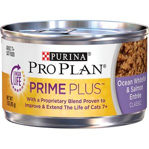 Purina Pro Plan Prime Plus Adult 7+ Ocean Whitefish & Salmon Entree Classic Canned Cat Food