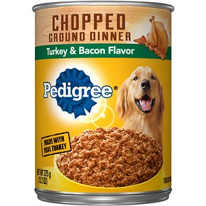 Pedigree Chopped Ground Dinner Turkey & Bacon Canned Dog Food