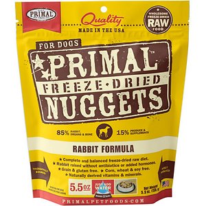 Primal Rabbit Formula Nuggets Grain-Free Raw Freeze-Dried Dog Food