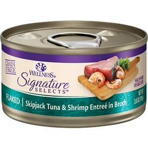 Wellness CORE Signature Selects Flaked Skipjack Tuna & Shrimp Entree in Broth Grain-Free Canned Cat Food