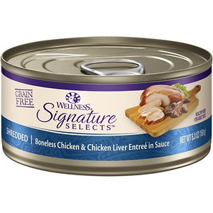 Wellness CORE Signature Selects Shredded Boneless Chicken & Chicken Liver Entree in Sauce Grain-Free Canned Cat Food
