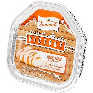 Image of Triumph Meals of Victory Turkey Recipe in Savory Juices Dog Food Trays