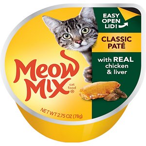 Image of Meow Mix Classic Pate with Real Chicken & Liver Cat Food Trays