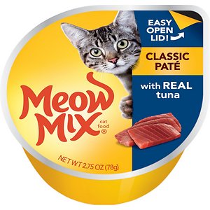 Meow Mix Classic Pate with Real Tuna Cat Food Trays