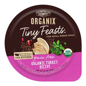 Castor & Pollux Organix Tiny Feasts Grain-Free Organic Turkey Recipe Dog Food Trays