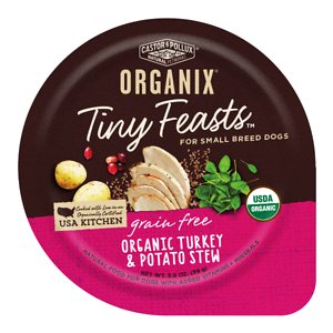 Castor & Pollux Organix Tiny Feasts Grain-Free Organic Turkey & Potato Stew Dog Food Trays