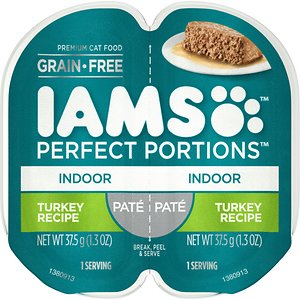 Image of Iams Perfect Portions Indoor Turkey Recipe Pate Grain-Free Cat Food Trays