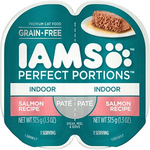 Iams Perfect Portions Indoor Salmon Recipe Pate Grain-Free Cat Food Trays