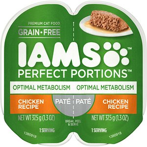 Iams Perfect Portions Optimal Metabolism Chicken Recipe Pate Grain-Free Cat Food Trays