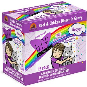 Image of BFF OMG Booya! Beef & Chicken Dinner in Gravy Grain-Free Cat Food Pouches