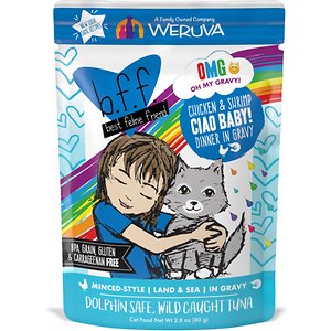 BFF OMG Ciao Baby! Chicken & Shrimp Dinner in Gravy Grain-Free Cat Food Pouches