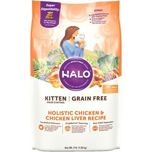 Halo Holistic Chicken & Chicken Liver Recipe Grain-Free Kitten Dry Cat Food