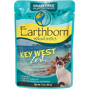 Earthborn Holistic Key West Zest Tuna Dinner with Mackerel in Gravy Grain-Free Cat Food Pouches