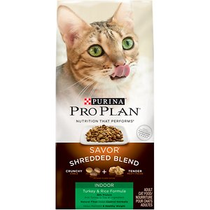 Image of Purina Pro Plan Savor Shredded Blend Indoor Turkey & Rice Formula Dry Cat Food