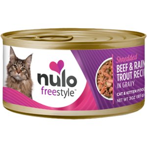 Nulo Freestyle Shredded Beef & Rainbow Trout in Gravy Grain-Free Canned Cat & Kitten Food