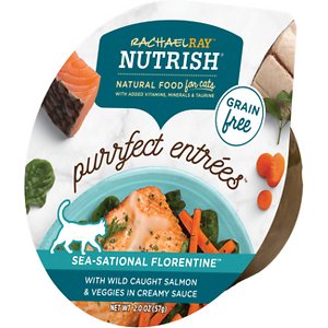 Rachael Ray Nutrish Purrfect Entrees Grain-Free Sea-Sational Florentine with Wild Caught Salmon & Veggies in Creamy Sauce Wet Cat Food