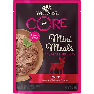 Image of Wellness CORE Grain-Free Small Breed Mini Meals Beef & Chicken Pate Dog Food Pouches