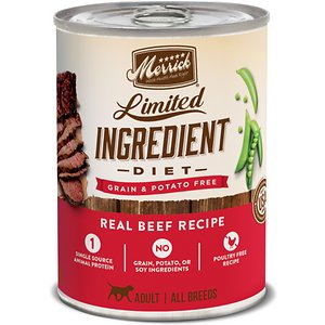 Image of Merrick Grain-Free Limited Ingredient Diet Beef Recipe Canned Dog Food