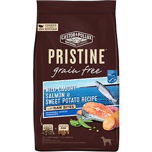 Image of Castor & Pollux PRISTINE Grain-Free Wild-Caught Salmon & Sweet Potato Recipe with Raw Bites Dry Dog Food