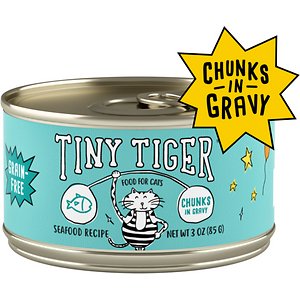Tiny Tiger Chunks in Gravy Seafood Recipe Grain-Free Canned Cat Food