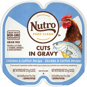 Nutro Perfect Portions Grain-Free Cuts in Gravy Chicken & Catfish Recipe Adult Cat Food Trays