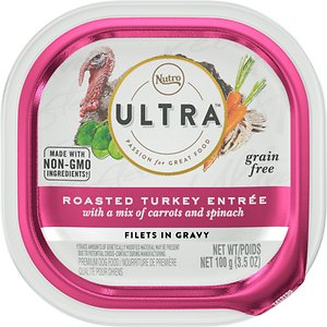 Nutro Ultra Grain-Free Filets in Gravy Roasted Turkey Entrée with Carrots & Spinach Adult Wet Dog Food Trays