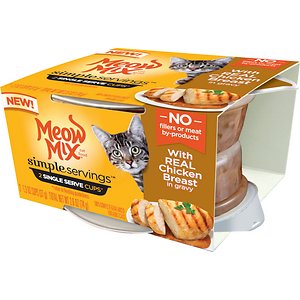 Meow Mix Simple Servings With Real Chicken Breast In Gravy Cat Food Trays