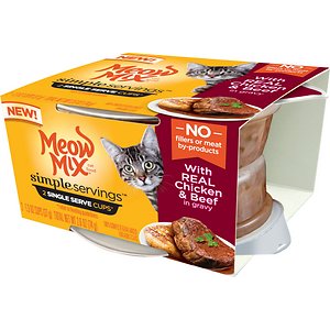 Meow Mix Simple Servings With Real Chicken And Beef In Gravy Cat Food Trays