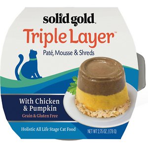 Solid Gold Triple Layer Mousse and Shreds with Real Chicken & Pumpkin Wet Cat Food