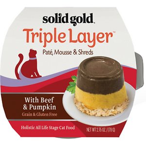 Solid Gold Triple Layer Mousse and Shreds with Real Beef & Pumpkin Wet Cat Food
