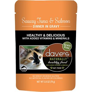 Dave's Pet Food Saucey Tuna & Salmon Dinner in Gravy Grain-Free Wet Cat Food