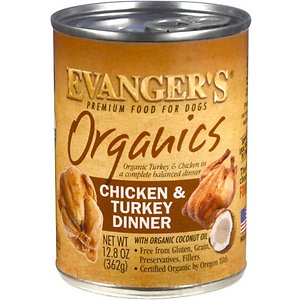 Evanger's Organics Chicken & Turkey Grain-Free Canned Dog Food