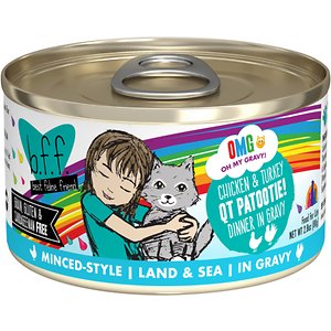 BFF OMG QT Patootie! Chicken & Turkey Dinner in Gravy Grain-Free Canned Cat Food