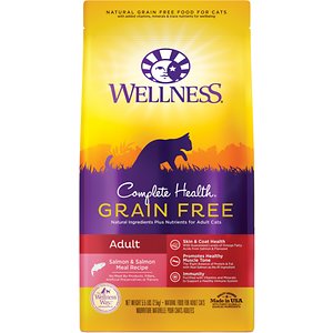 Wellness Complete Health Salmon & Salmon Meal Grain-Free Adult Dry Cat ...