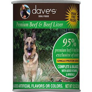 Dave's Pet Food 95% Premium Beef & Beef Liver Grain-Free Recipe Canned Dog Food