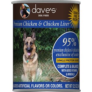 Dave's Pet Food 95% Premium Chicken & Chicken Liver Canned Dog Food