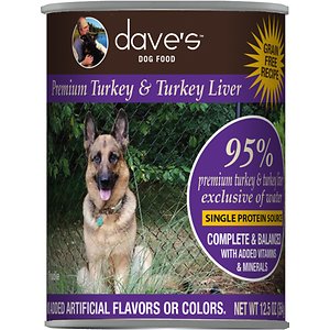 Image of Dave's Pet Food 95% Premium Turkey & Turkey Liver Grain-Free Recipe Canned Dog Food