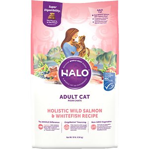 Halo Holistic Wild Salmon & Whitefish Recipe Adult Dry Cat Food