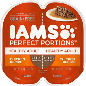 Image of Iams Perfect Portions Healthy Adult Chicken Recipe Grain-Free Cuts in Gravy Wet Cat Food Trays