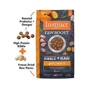 Instinct Raw Boost Gut Health Grain-Free Recipe with Real Chicken & Freeze-Dried Raw Pieces Adult Dry Dog Food