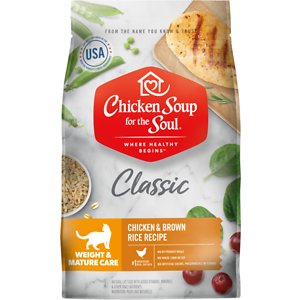 Chicken Soup for the Soul Weight & Mature Care Chicken & Brown Rice Recipe Dry Cat Food